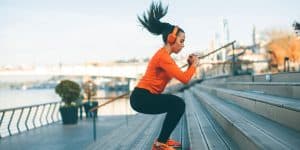 people exercising in a park